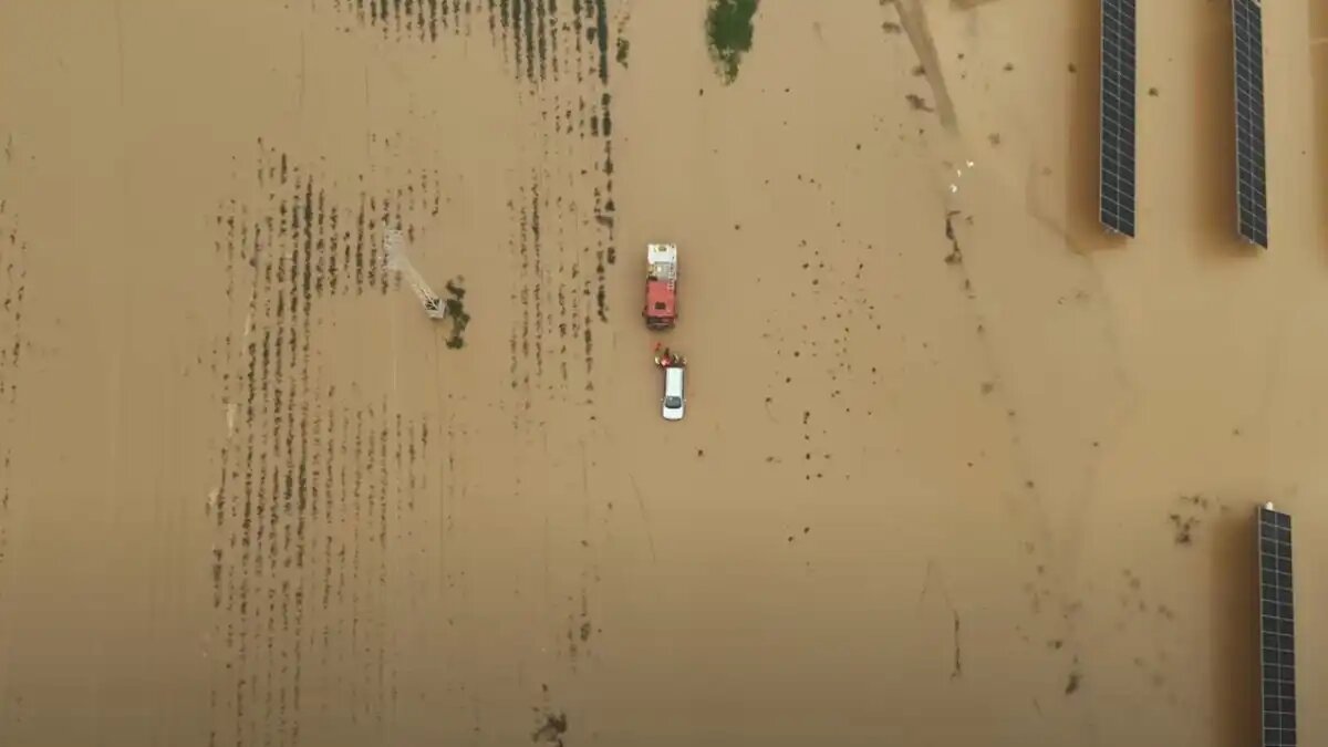 Фото:скриншот видео Ayuntamiento de Cartagena
В Испании сотни гектаров сельхозугодий оказались под водой