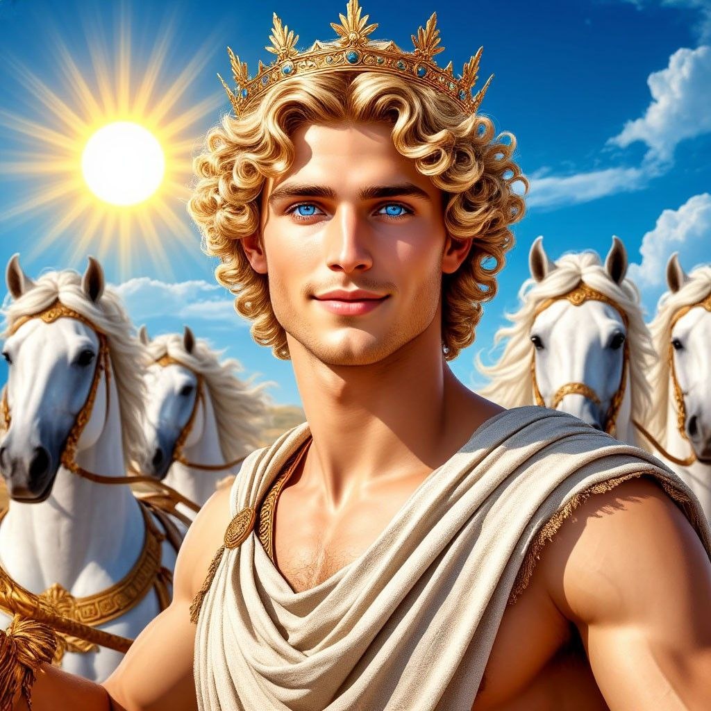 Гелиос - солнечное божество древней Эллады (нейросеть)