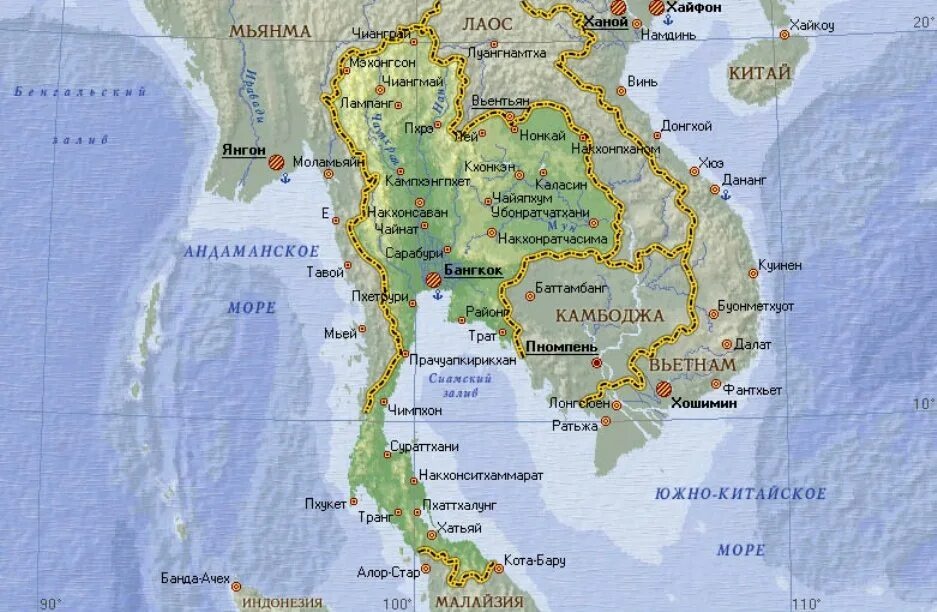 Тайланд на карте. Фото из интернета