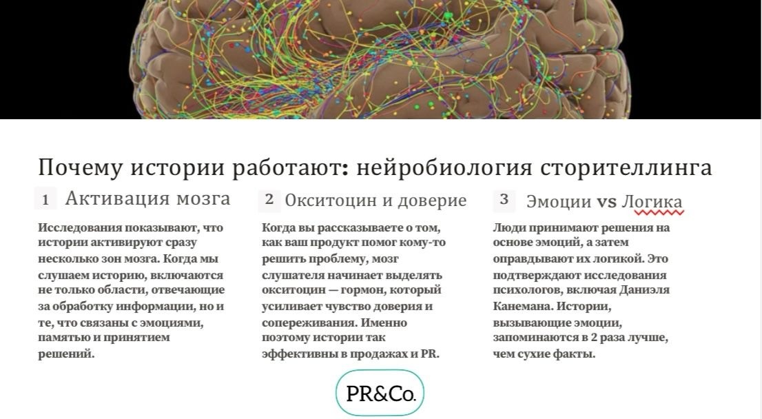 Почему сторителлинг (истории) работают в рекламе, маркетинге, pr.