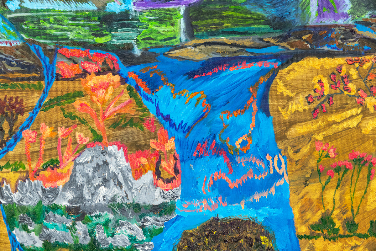 Чтобы передать игру света, я использовал до 7 слоёв краски