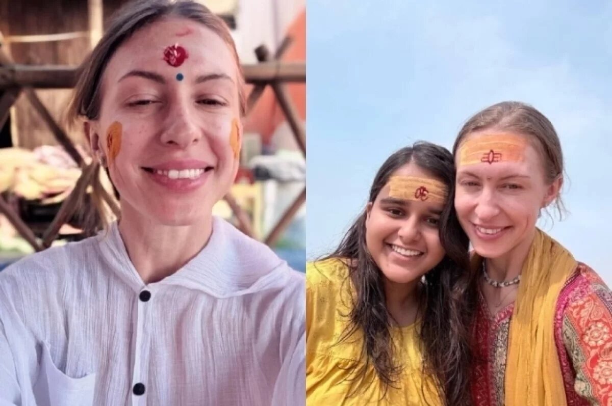    Преподаватель йоги прошла обряд очищения в Индии.