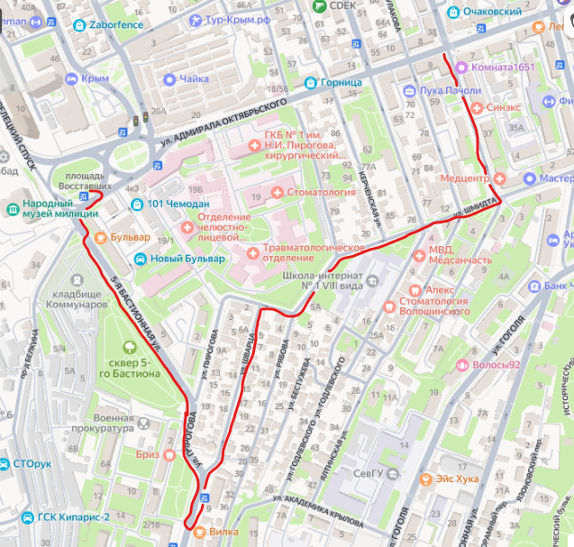 Раньше ехали прямо по Адмирала Октябрьского.