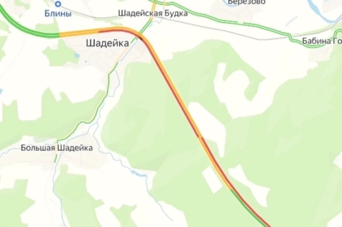    Длина образовавшейся пробки составила около 6 километров.