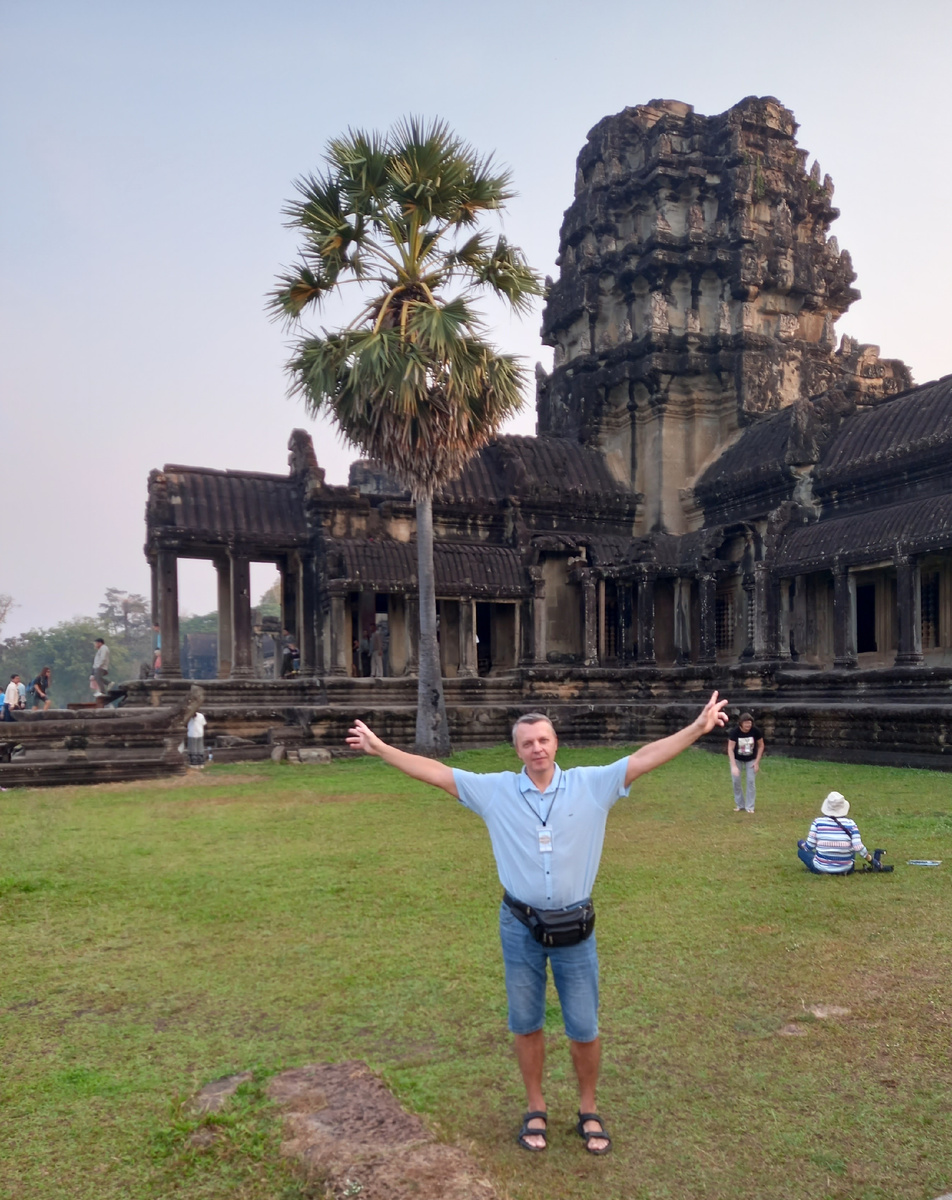 The author of the article in the architectural complex of Angkor Wat. Cambodia.