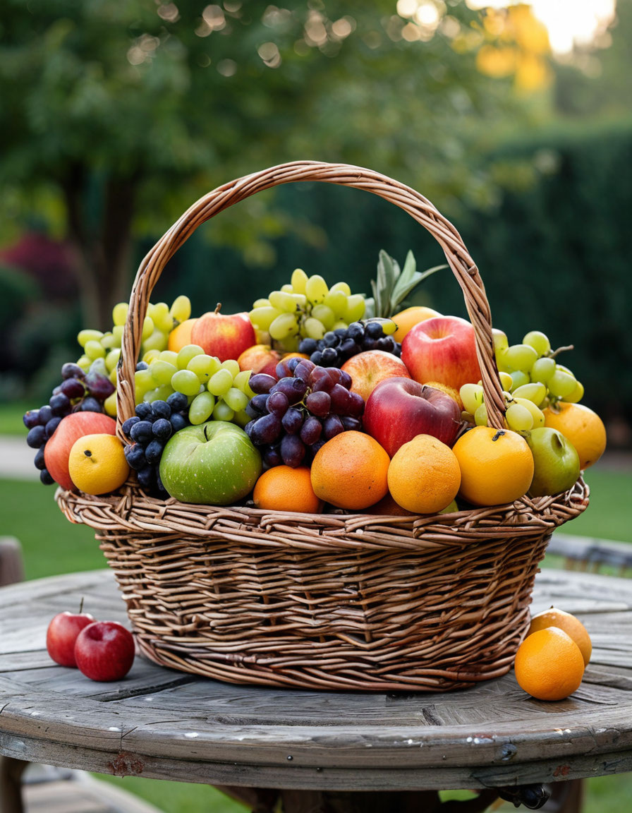 Корзину с фруктами создала нейросеть по запросу автора.