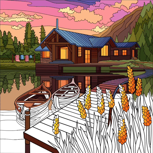 В конце уровня нам показывают спидпейнт, зависящий от последователности раскрашивания.