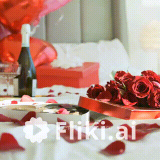 Fliki . Видео, сгенерированное по текстовому запросу "мужчина дарит девушке подарок".