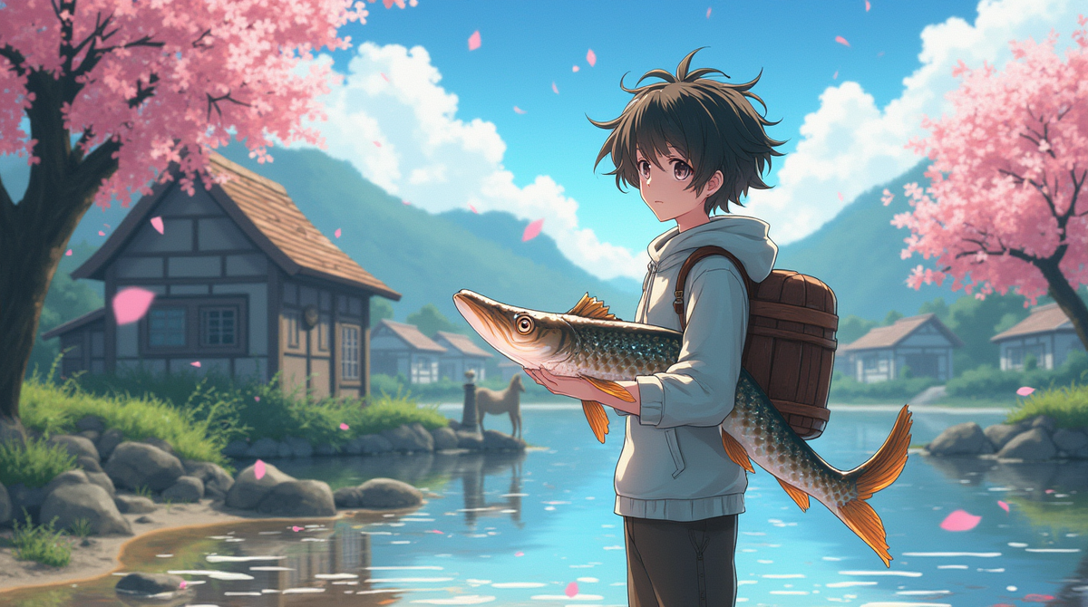 Там он зачерпнул воду и вдруг вытащил Щуку — не простую, а сияющую, с огромными глазами