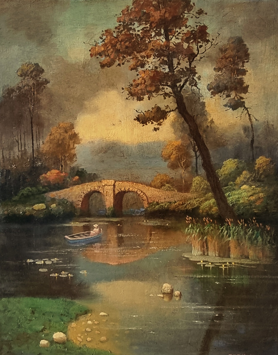 Старый пруд.Покой и умиротворение. Дама в лодке. На старом пруду. Читает любовный роман и думают о художнике, который её рисует. Над ними летает бабочка :туда -сюда,туда- сюда, туда-сюда, туда- сюда, туда -сюда,туда- сюда... упала...😃🌹