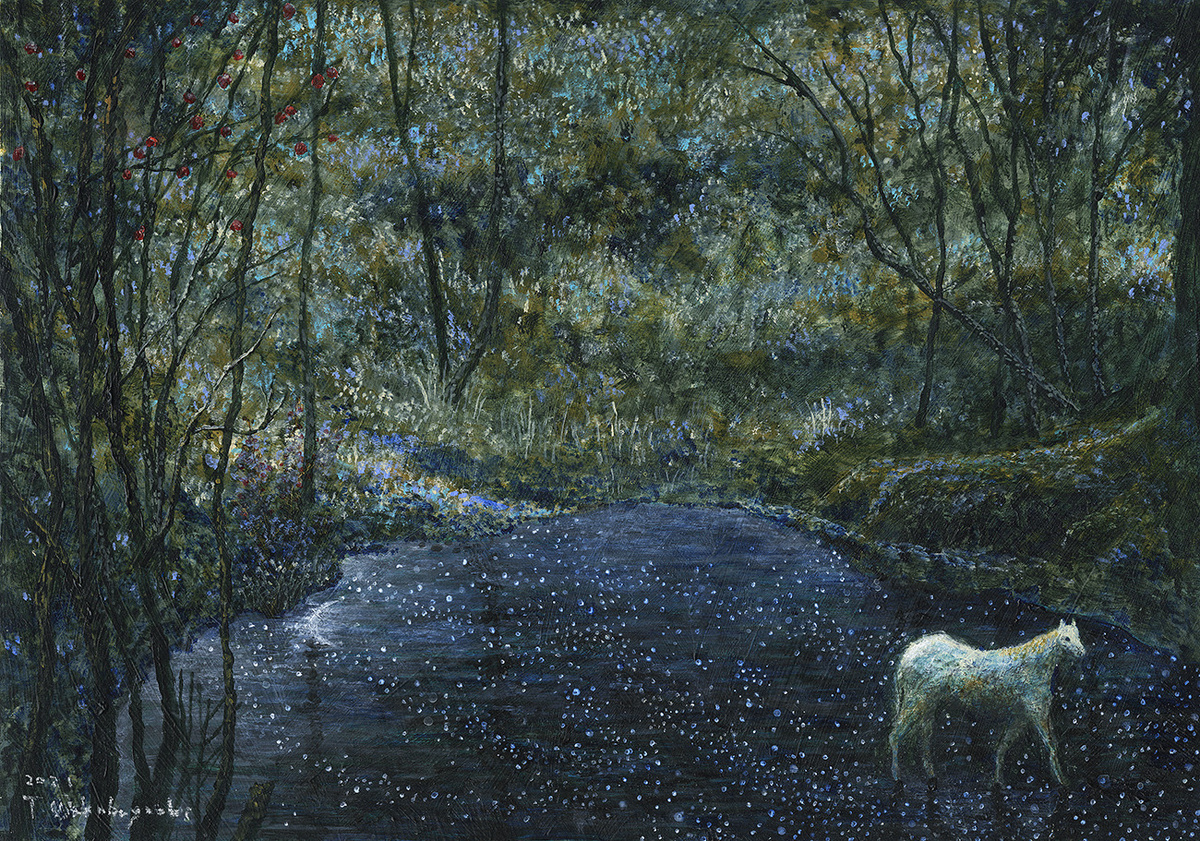  © Тецуширо Вакабаяши. Пересекая Галактику. Акрил. 2021.