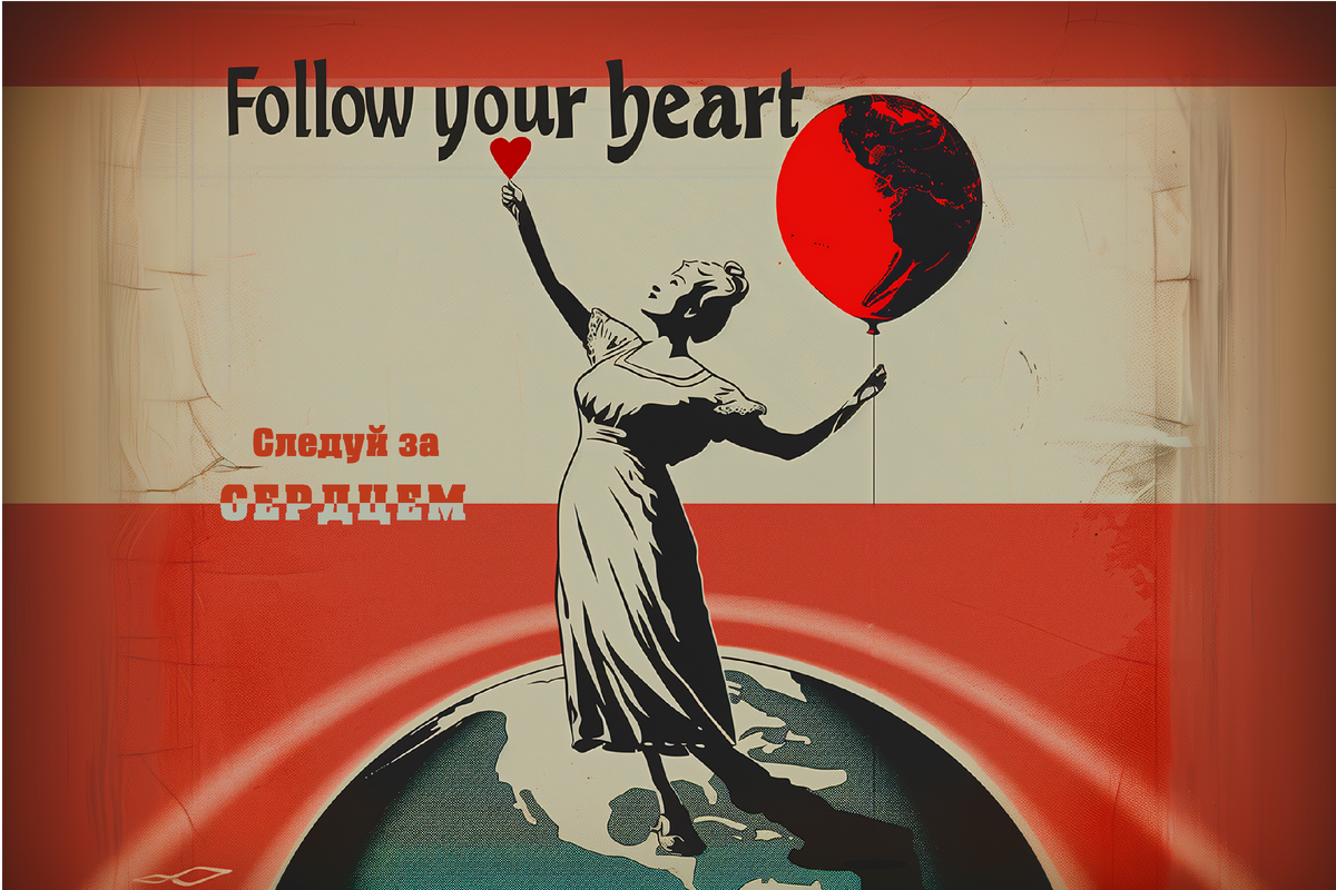 Следуй за Сердцем! Чем не пропагандисткий лозунг и соответствующий плакат? (C) Igor Kuchaev, 2024