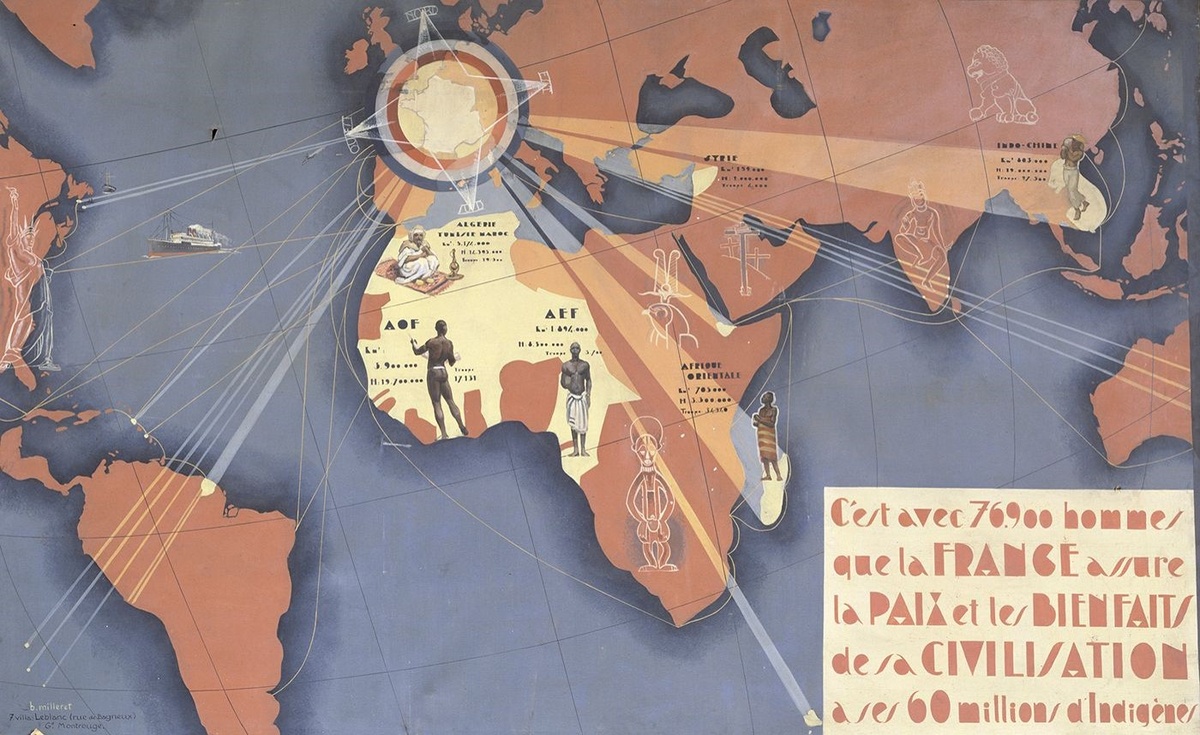 Франция, несущая свет цивилизации другим народам