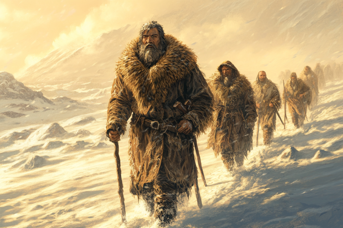     Фото: Midjourney Во время ледникового периода древним людям одежда нужна была из-за холодов