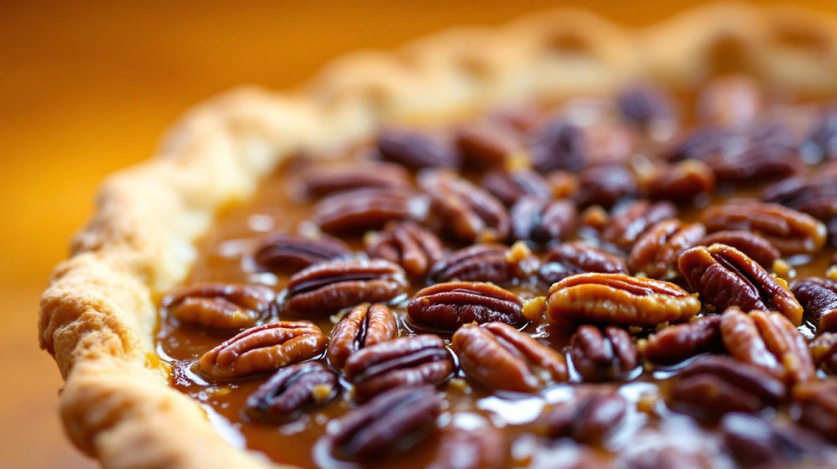 Пирог с орехами пекан и карамелью