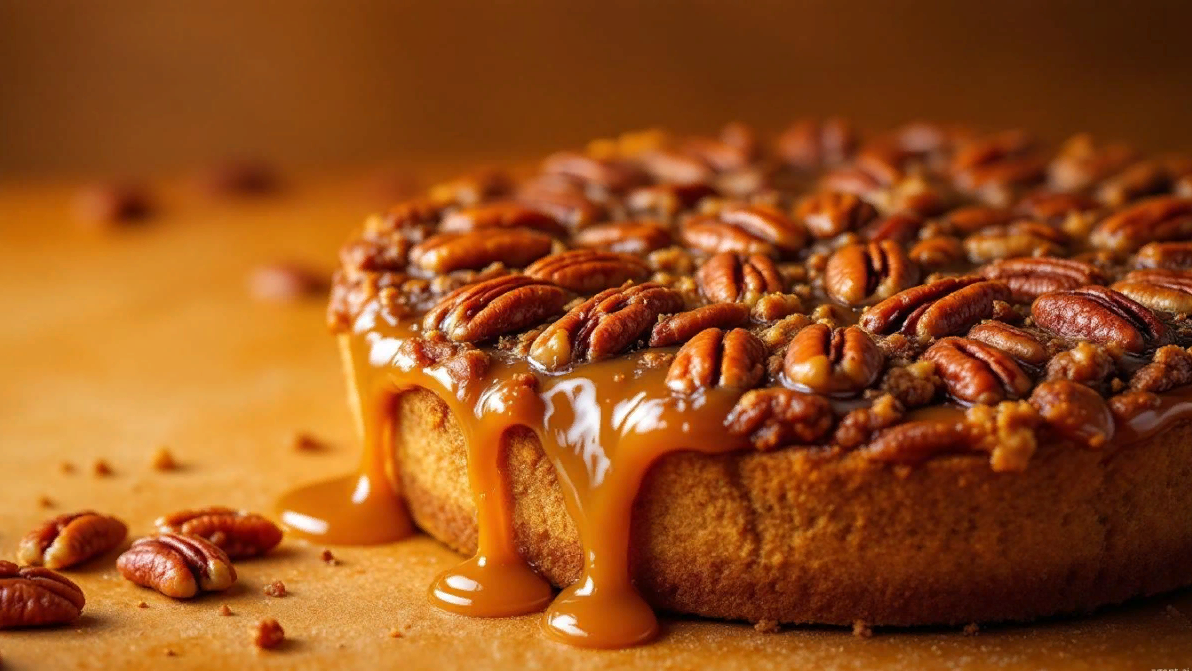 Пирог с орехами пекан и карамелью