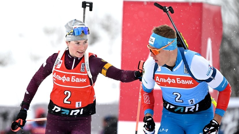     Российские биатлонисты Тамара Дербушева и Кирилл Бажин РИА Новости Алексей Филиппов