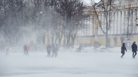    Снег и шквалистый ветер надвигаются на Санкт-Петербург ©Dmitrii Iakimov/Shutterstock/Fotodom