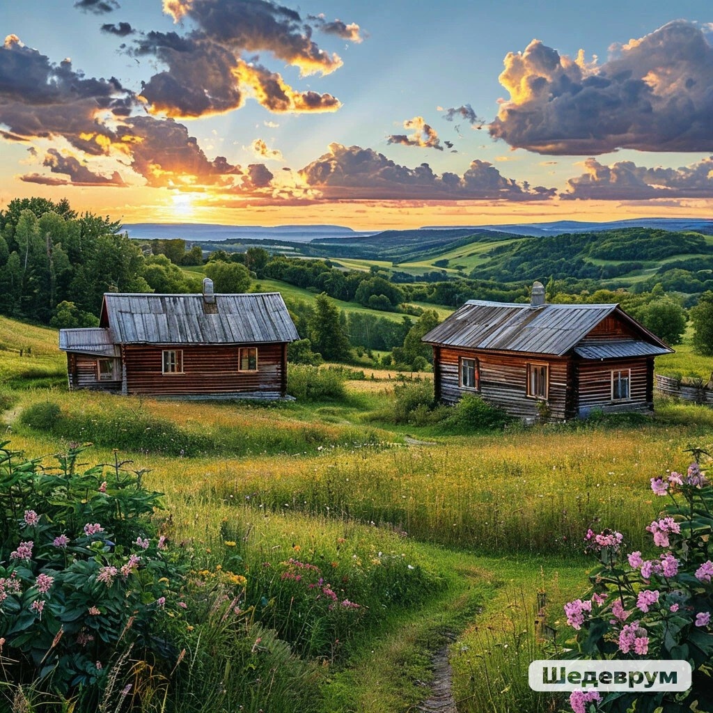 Уютный вечер в Ивановке. Изображение сгенерировано нейросетью Шедеврум