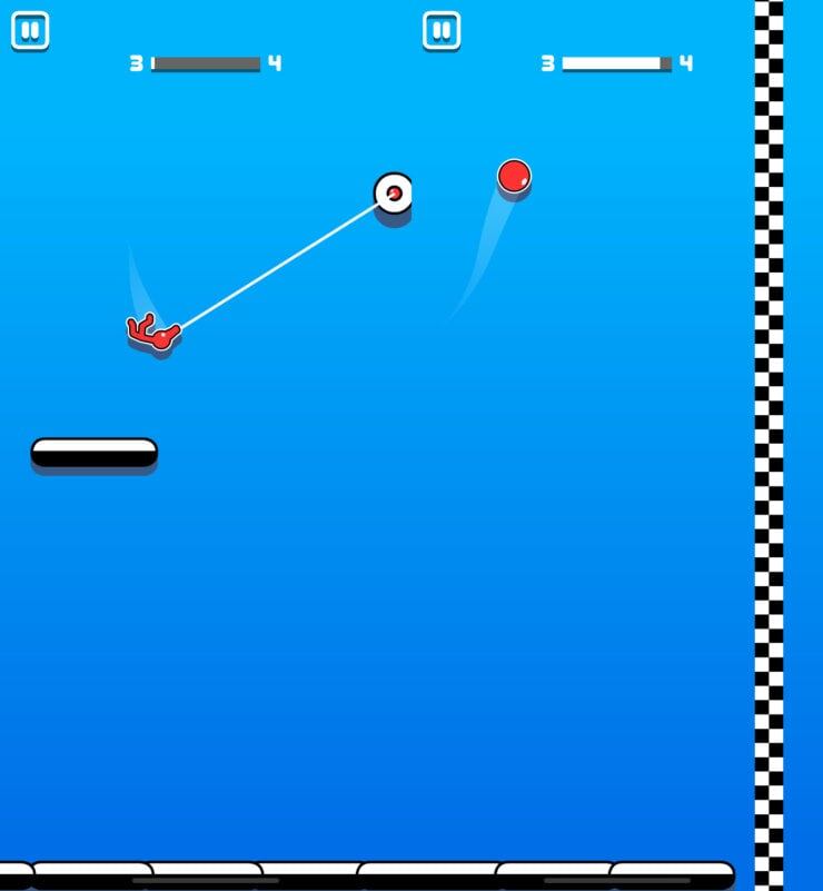    Раскачивайтесь как следует и таким образом перемещайтесь между платформами