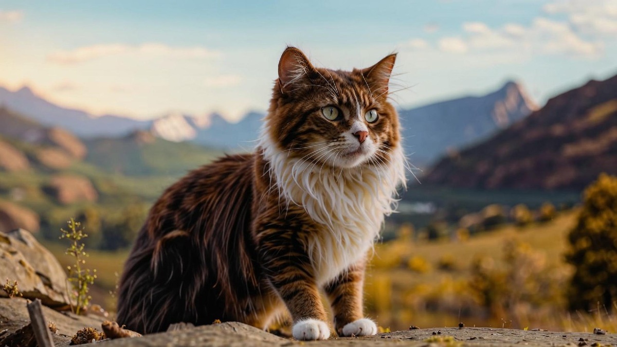 Американская жесткошерстная кошка в природной среде