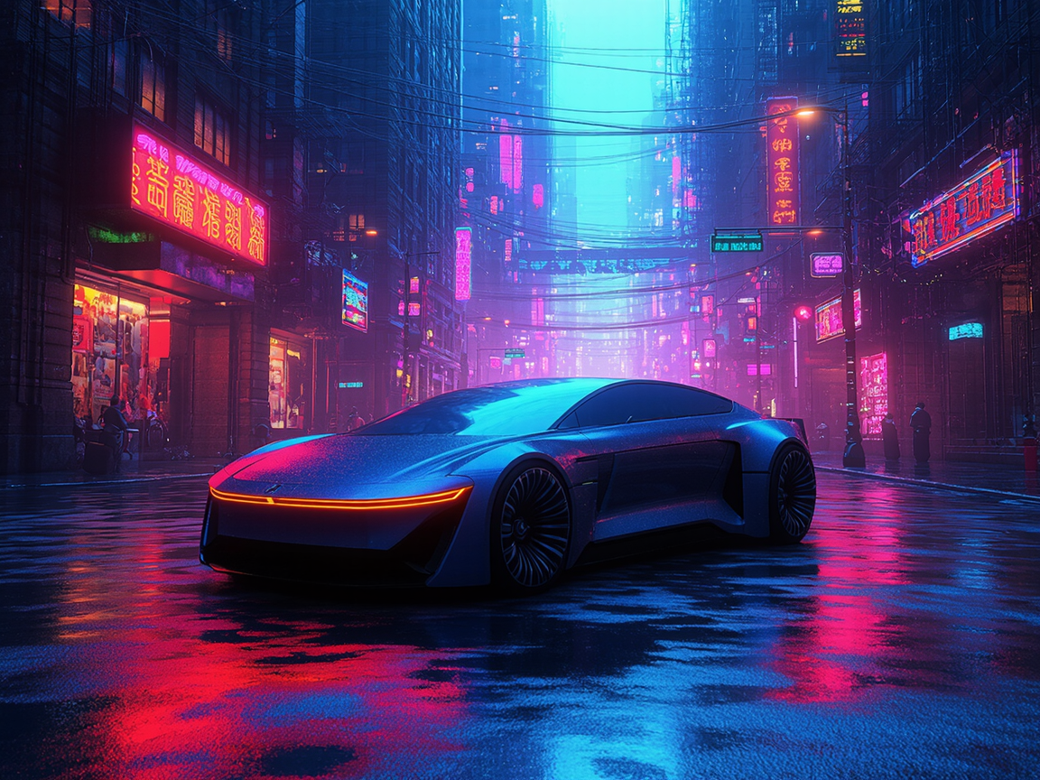 Футуристическая улица 2035 года, где только электрокары