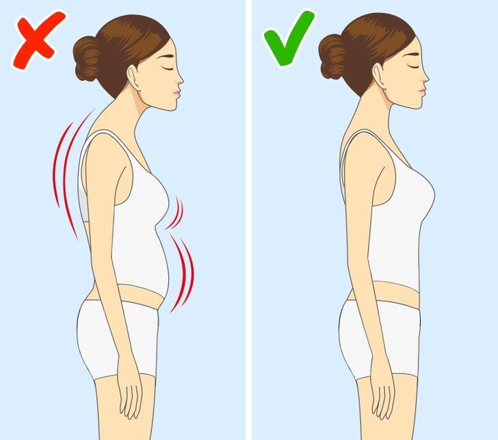 Неправильная осанка и правильная