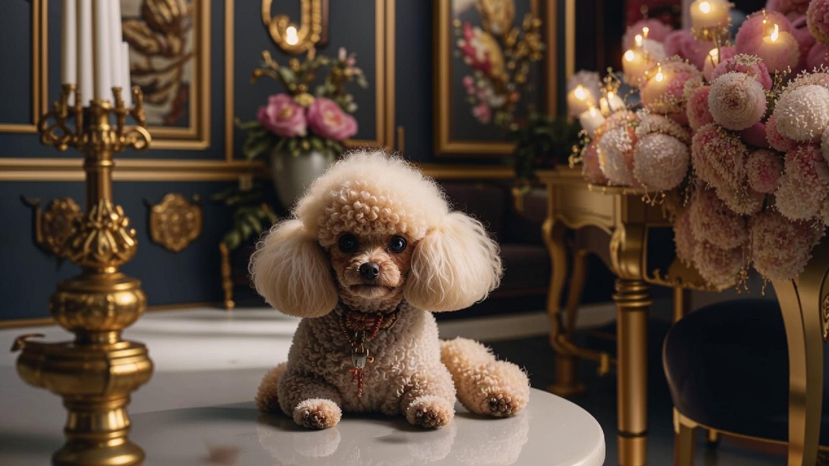 Той-пудель в аристократической обстановке