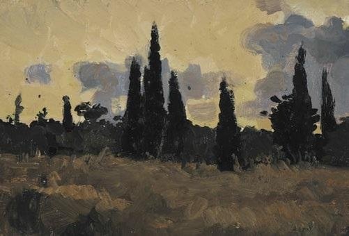 В.Е.Попков. Лиловые облака. 1950. Бюджетное учреждение Ханты-Мансийского автономного округа — Югры "Государственный художественный музей".