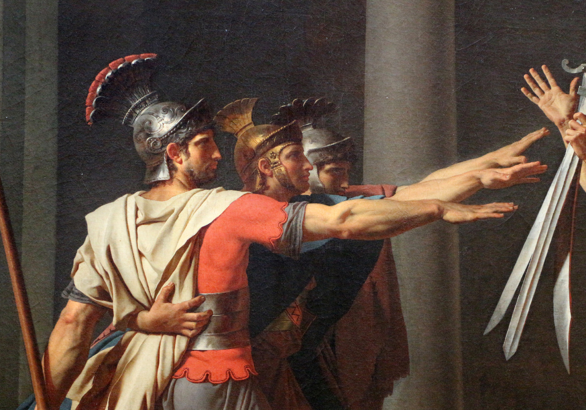 "Клятва Горациев" фрагмент, Жак-Луи Давид.