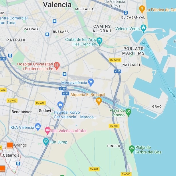 Катарроха относительно Валенсии