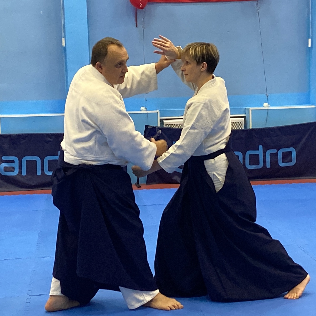 Михаил Сафронов, 6 дан айкидо Айкикай. Укэ - Алина Соболева.