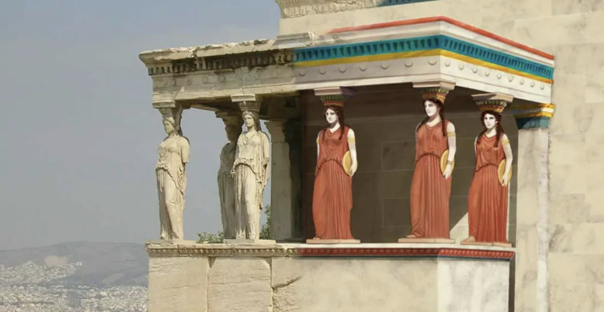 Цветная реконструкция Эрехтейона