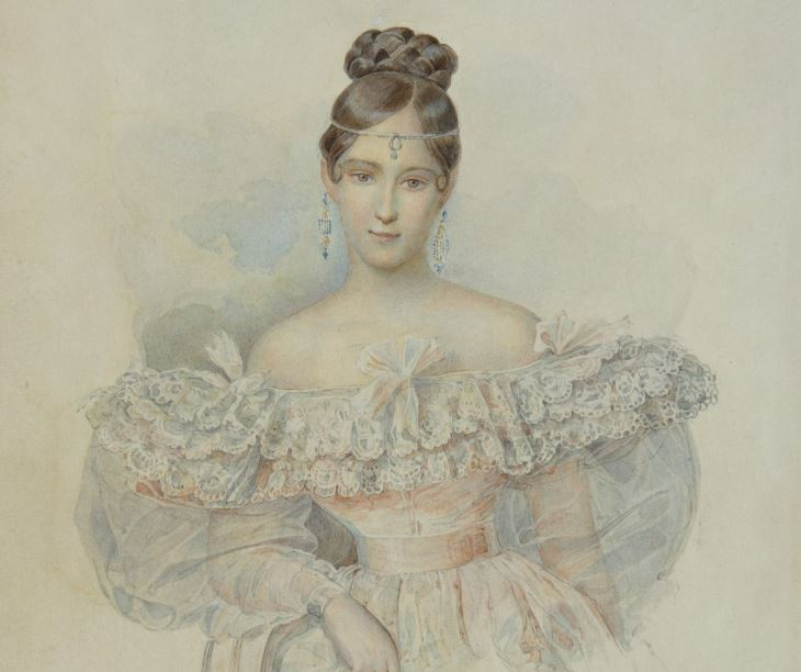 А. П. Брюллов. Портрет Н. Н. Пушкиной. Акварель, 1831—1832