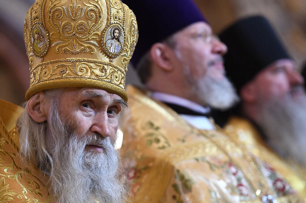    Схиархимандрит, личный духовник патриарха Московского и всея Руси Кирилла, старец Илий в храме Христа Спасителя в Москве. Фото:  РИА Новости/ Сергей Пятаков