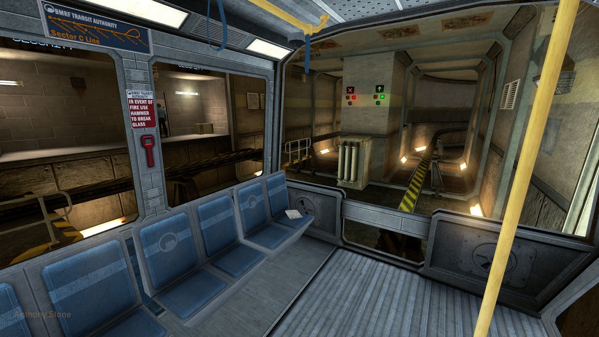 Игра начинается с доооолгой поездки в вагоне монорельса.