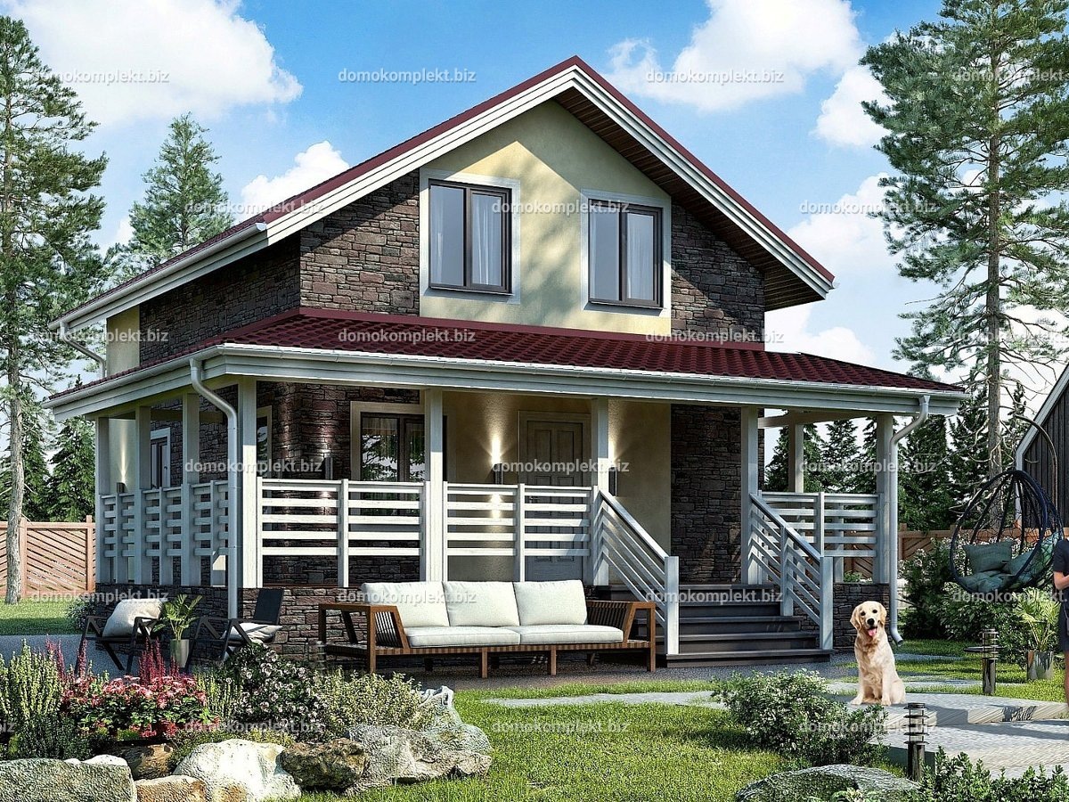 Правильное сочетание архитектуры дома и ландшафта создает гармоничное пространство. Проект "Лесная ягода"