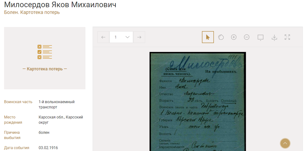 Участник Первой мировой войны