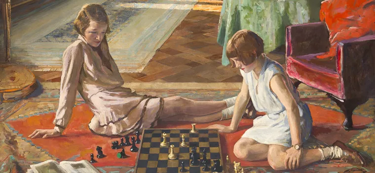 Картина — Джон Лавери, «Шахматистки»
