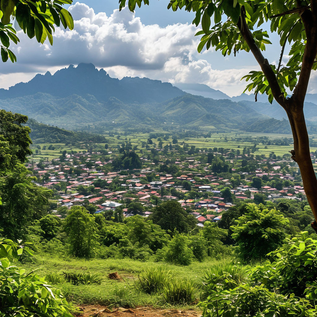 Лаос, панорамный вид, сгенерировано ИИ