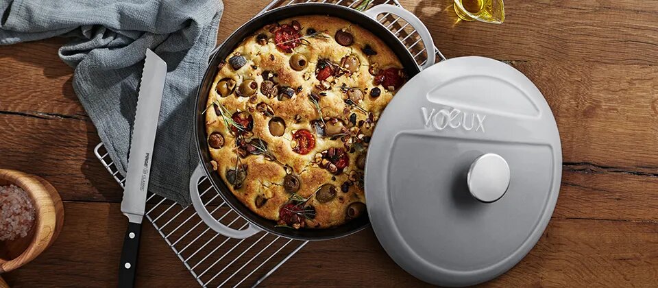 Кастрюля с крышкой низкая Voeux Gracieuse