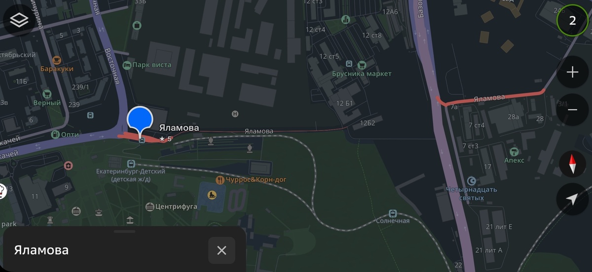 Так сейчас выглядит улица Яламова на картах