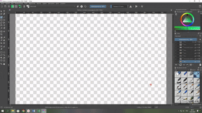 На гифке видно, как арт собирался из множества слоёв. Кстати, можно увидеть пробитую по сюжету стену, но на финальном арте этого не видно – я решила, что не смогу показать, как через дыру в стене ползёт нежить, не превратив всю иллюстрацию в кашу.