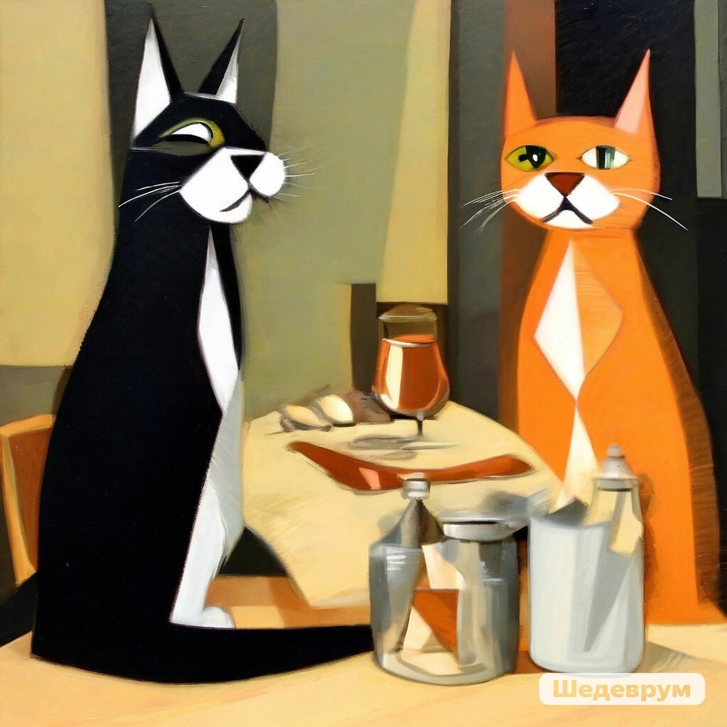 Шедеврум. Мои коты на столе