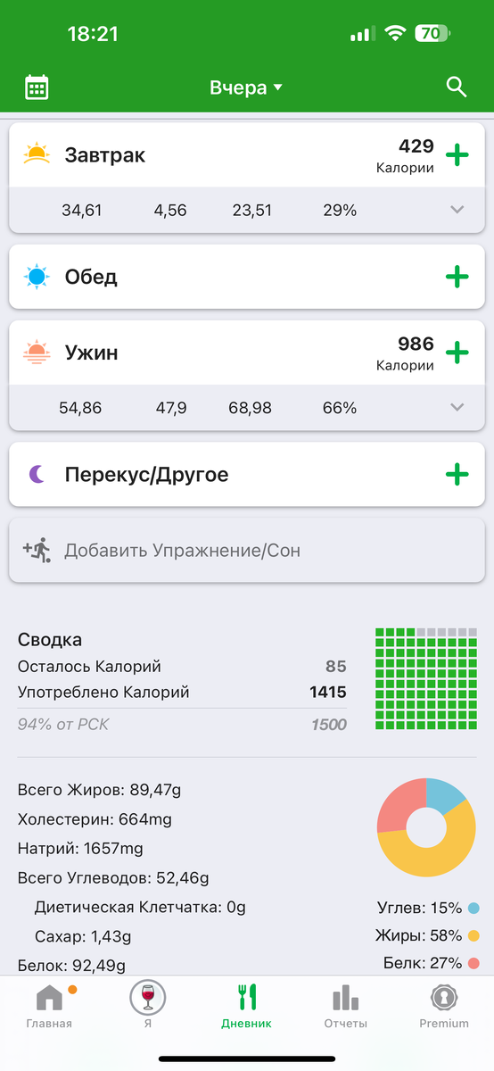 Отчет за 1ый день