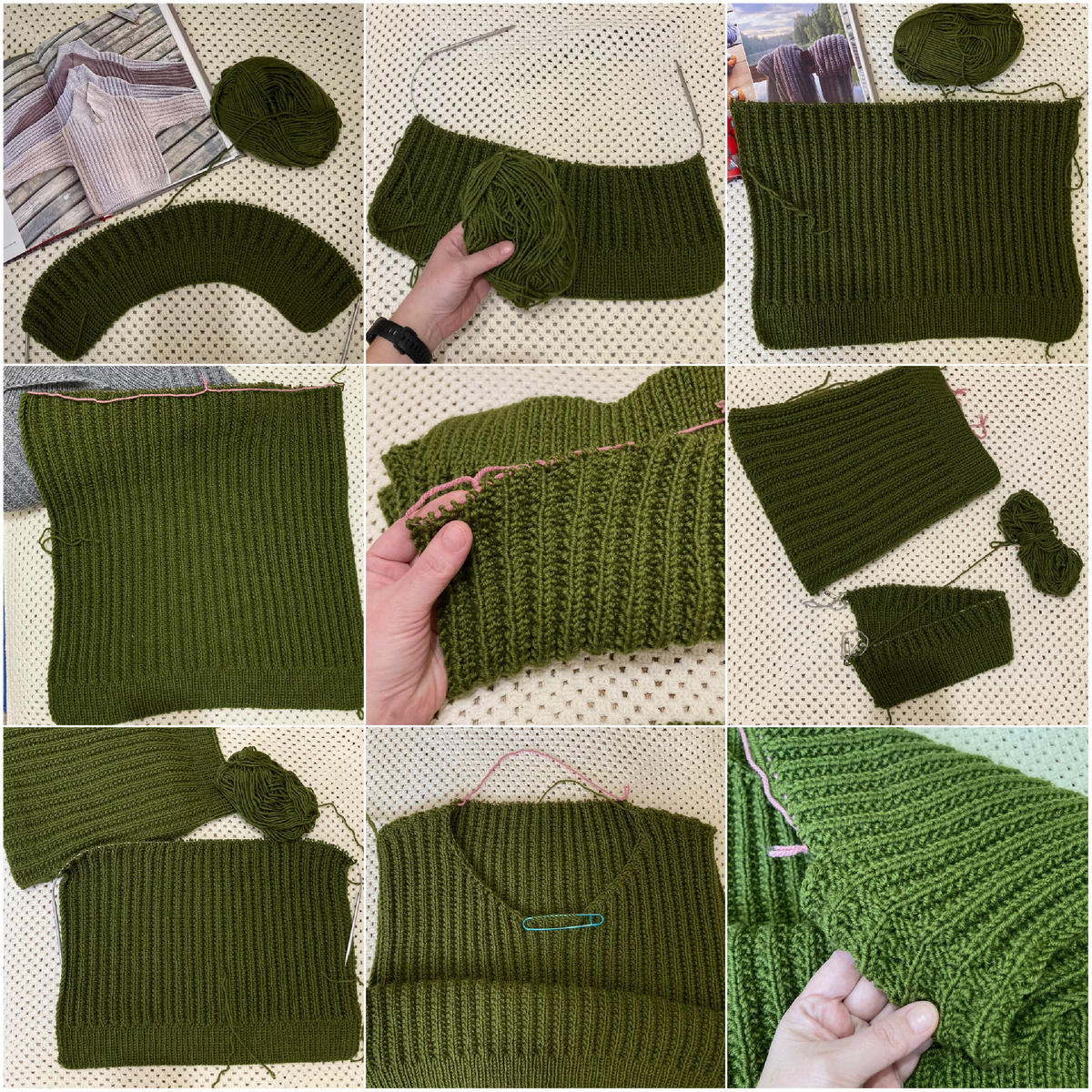 Процесс вязания 