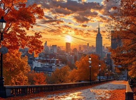 Вечер в осеннем городе.