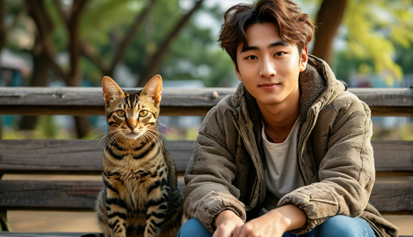 Павел Пак и его бенгальский кот