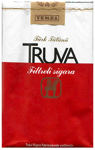 "Truva".  СССР, 1980-е гг. 20 штук с фильтром в мягкой упаковке и в целлофане. Производитель: "Tekel", Турция. Владелец торговой марки: "Tekel".