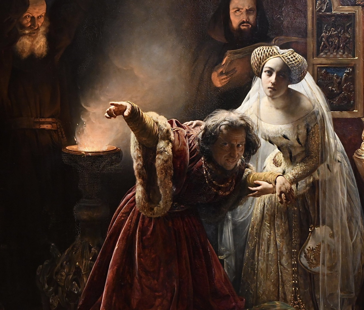 "Сеанс экзорцизма над королем Каром VI" худ. Франсуа-ОгюстаБиар